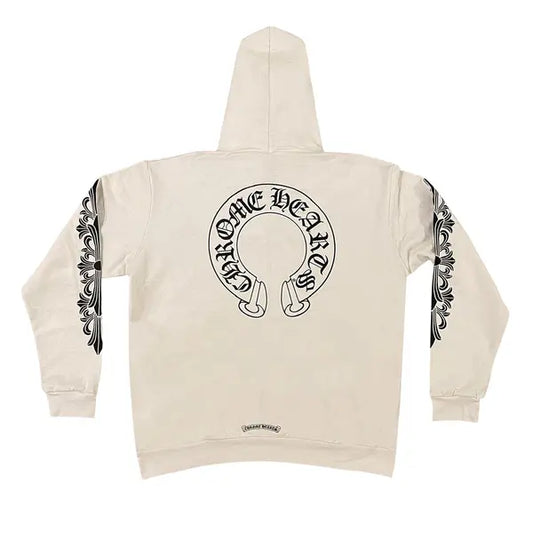 Horseshoe Logo Zip Up Hoodie 'White'